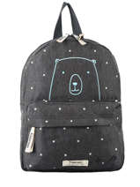 Backpack Bear 1 Compartment Kidzroom Gray starstruck 9810