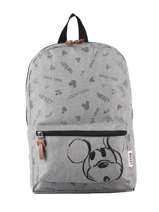 Backpack Mickey 1 Compartment Mickey and minnie mouse Gray fashion 897
