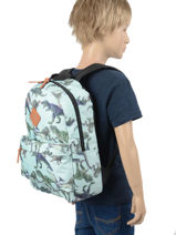 Backpack Dinosaurs 1 Compartment Skooter dino 9865-vue-porte