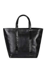 Leather Tote Bag Sequins Vanessa bruno Black cabas cuir 2V40413