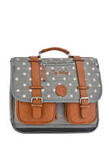 Satchel For Girl 2 Compartments Cameleon Gray vintage fantasy CA38