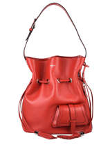 Large Leather Bucket Bag Premier Flirt Lancel Red premier flirt A10924