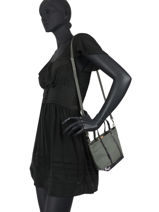 Sac Bandouli�re Baby Cabas Paillettes Vanessa bruno Gris cabas 1V40410-vue-porte