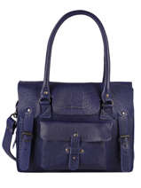 Shopper Vintage Leather Paul marius Blue vintage M