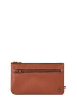 Porte-monnaie Madras Cuir Etrier Marron madras EMAD612