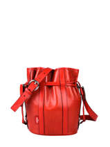 Small Leather Elsa Bucket Bag Lancel Red elsa A10997