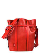 Medium Leather Elsa Bucket Bag Lancel Red elsa A10998