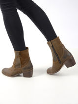 Heel boots cleide in leather-E-COW-vue-porte