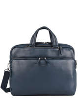 Leather Foulonné Briefcase/backpack Hybrid Etrier Blue foulonne EFOU02