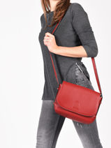 Shoulder Bag Balade Leather Etrier Red balade EBAL04-vue-porte