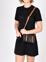 Leather Crossbody Bag Mini Indispensable Paul marius Black vintage MINI-vue-porte