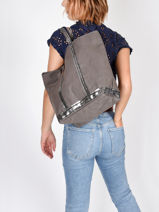 Medium+ Le Cabas Tote Bag Sequins Vanessa bruno Gray cabas 1V40414-vue-porte