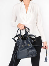 Sac Seau M Premier Flirt Cuir Lancel Bleu premier flirt A10110-vue-porte