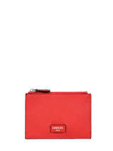 Leather Card Holder Ninon Lancel Red ninon A10537