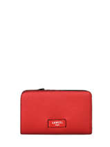 Compact Leather Ninon Zip Wallet Lancel Red ninon A11123