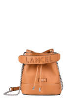 Leather Ninon Mini Bucket Bag Lancel Brown ninon A11466