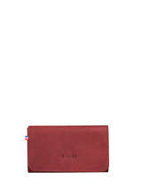 Leather Card Holder Etincelle Nubuck Etrier Red etincelle nubuck EETN650