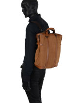 Backpack Foures Brown equipage V470-vue-porte