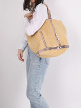 Large Le Cabas Tote Bag Linnen Sequins Vanessa bruno Blue cabas lin 31V40315-vue-porte