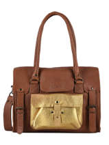 Leather Rive Gauche Dor Shoulder Bag Paul marius Brown dore RIVGMDOR
