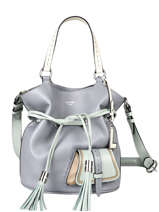 Medium Leather Bucket Bag Premier Flirt Lancel Blue premier flirt A10531