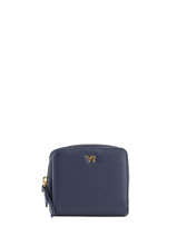 Wallet Leather Yves renard Blue foulonne 29692