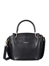 Leather Foulonn Double Satchel Lancaster Black foulonne double louisa 18