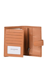 Wallet Leather Hexagona Brown confort 467282-vue-porte