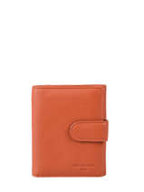 Wallet Leather Hexagona Orange confort 467468