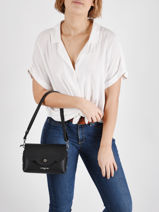 Sac Bandoulire City Flore Cuir Lancaster Noir pur & element city 48-vue-porte