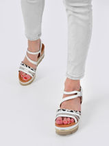 High wedge leather sandals placebo-MAM