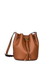 Leather Debby Ii Mini Drawstring Bag Lauren ralph lauren Brown andie P1451