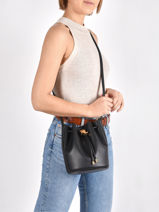 Leather Debby Ii Mini Drawstring Bag Lauren ralph lauren Pink andie P1451-vue-porte