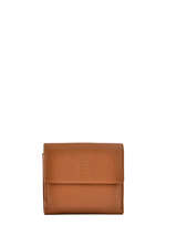 Leather Caviar Compact Wallet Crinkles Brown caviar 14068