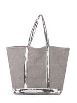 Large Le Cabas Tote Bag Linnen Sequins Vanessa bruno Gray cabas lin 31V40315