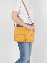 Shoulder Bag Grained Flora & co Brown grained F8045-vue-porte