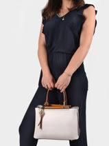 Small Azalie Satchel Ted lapidus Beige azalie TLHF9583-vue-porte