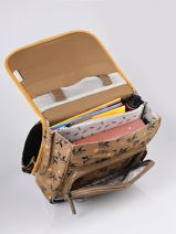 Backpack For Kids 2 Compartments Cameleon Brown vintage urban SD38-vue-porte