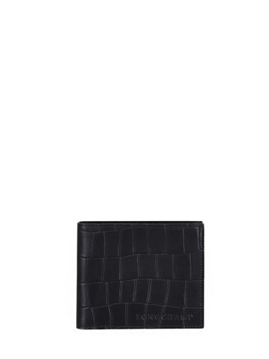 Longchamp Croco block Wallet Black