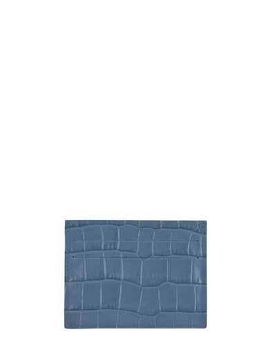 Longchamp Le pliage cuir croco Porte billets/cartes Bleu