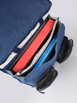Wheeled Schoolbag 3 Compartments Cameleon Blue vintage color CR38-vue-porte