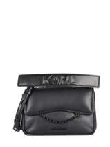 Leather Karl Seven Soft Shoulder Bag Karl lagerfeld Black karl seven 215W3060