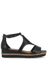 Leather wedge sandals-TAMARIS