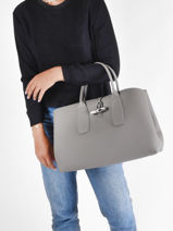 Longchamp Roseau Handbag Gray-vue-porte