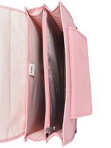 Satchel 2 Compartments Kipling Pink back to school 12074-vue-porte