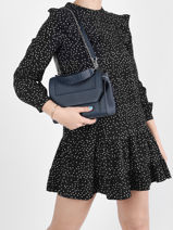 Sac � Main M Ninon Cuir Lancel Bleu ninon A09222-vue-porte