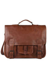 A4 Size  Briefcase  With 15" Laptop Sleeve Paul marius Brown vintage L