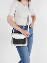 Leather Mlle George Argento Crossbody Bag Paul marius Black argento GEORGARG-vue-porte