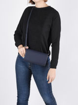 Leather Madrid Clutch With Shoulder Strap Hexagona Blue madrid 536554-vue-porte