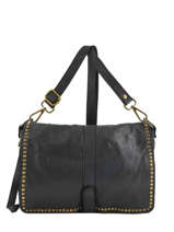 Shoulder Bag Dewashed Leather Milano Black dewashed DE17112